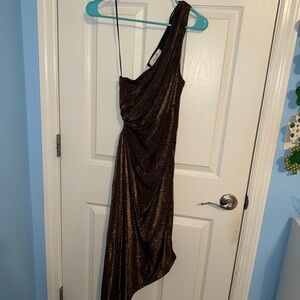 Elegant One-Shoulder Shimmer Dress